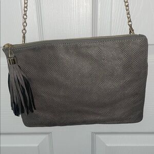 Chic Gray Women's Clutch with Tassel